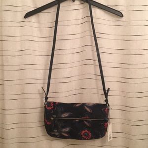 Velvet floral crossbody bag NWT